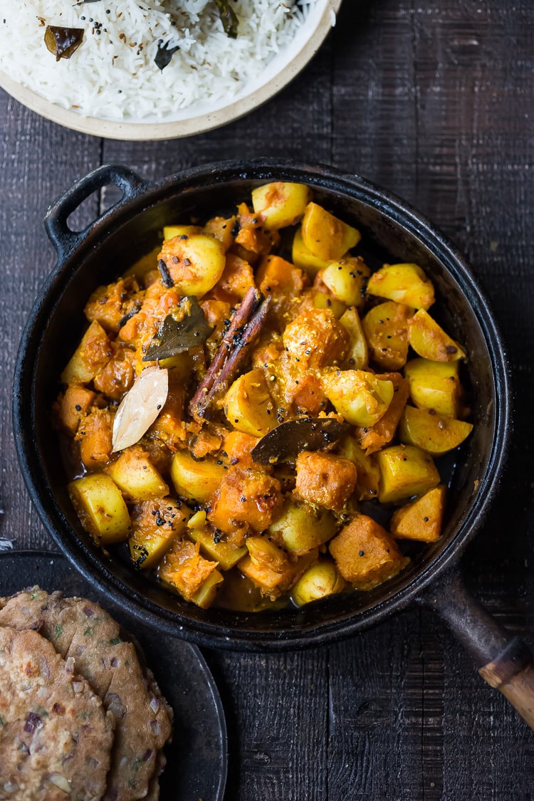 30 Cozy Fall Recipes | North Indian Butternut and Potato Curry 