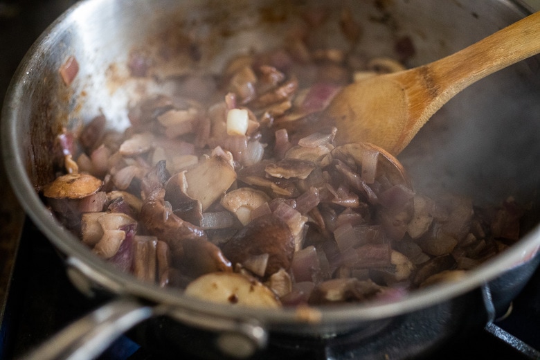 sauteeing mushroms