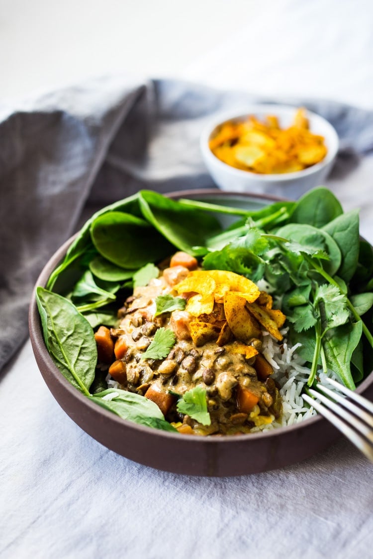 40 Mouthwatering Vegan Recipes! 40 Mouthwatering Vegan Recipes! This Creamy Coconut Lentil Curry can be made in an Instant Pot or on the stove top. Infused with fragrant Indian spices, this recipe is not only delicious, it is is vegan and gluten free! #currylentils #indianlentils #lentilcurry #veganlentilcurry #instantpot #vegan #vegancurry #veganlentils #eatclean #cleaneating #plantbased