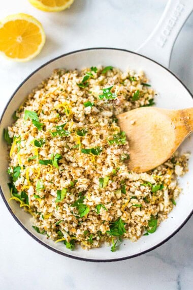 Cauliflower rice is one of the easiest low-carb side dishes you'll ever make. Use it as an alternative to regular rice in bowls, burritos, or stir-fry! Video.