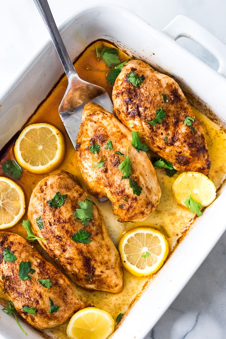 Baked Chicken Breasts- the formula for the easiest, best, fastest, most flavorful, juiciest chicken breast every single time!  Healthy and easy, this takes just 10 minutes of hands on time! #chickenbreast #bakedchicken #easychicken #chickenrecipes #roastedchicken #chickenmarinade, #healthychicken