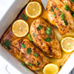 Simple Baked Chicken Breast- the formula for the easiest, best, fastest, most flavorful, juiciest chicken breast every single time! Healthy and easy, this takes just 10 minutes of hands on time! #chickenbreast #bakedchicken #easychicken #chickenrecipes #roastedchicken #chickenmarinade, #healthychicken