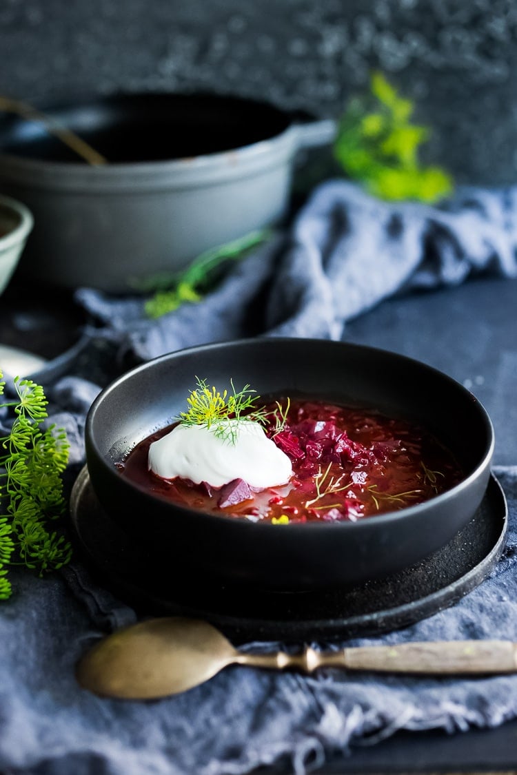 20 Mouthwatering VEGETARIAN Soup Recipes! || A simple delicious recipe for Borscht- a healthy, vegan, beet and cabbage soup that can be made in an Instant Pot or on the stove top. Warming and nourishing, Borscht is full of flavor and nutrients! #borscht #beetborscht #beetsoup #cabbagesoup #vegansoup #beets #cleaneating #plantbased #eatclean #vegan #vegetarian #instantpot #instapot