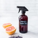Homemade Kitchen Counter Spray made with lavender, thyme and grapefruit-infused vinegar. Easy and Simple! #counterspray #kitchencleaner #dyi #naturalcleaner #cleaner #homemadecleaner