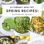 20 Spring Recipes to help Celebrate the Season! Veggie-driven, vibrant and healthy recipes featuring beautiful spring produce! #spring #springrecipes #springproduce #cleaneating #seasonal #eatclean #vegan #farmersmarket