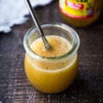 A simple recipe for Raw Apple Cider Vinaigrette , an easy "Everyday" salad dressing full of healthy probiotics. Made with your choice of honey or maple! #applecider #rawapplecider #applecidervinaigrette #vinaigrette #vegan #dressing #saladdressing