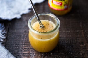 A simple recipe for Raw Apple Cider Vinaigrette , an easy "Everyday" salad dressing full of healthy probiotics. Made with your choice of honey or maple! #applecider #rawapplecider #applecidervinaigrette #vinaigrette #vegan #dressing #saladdressing