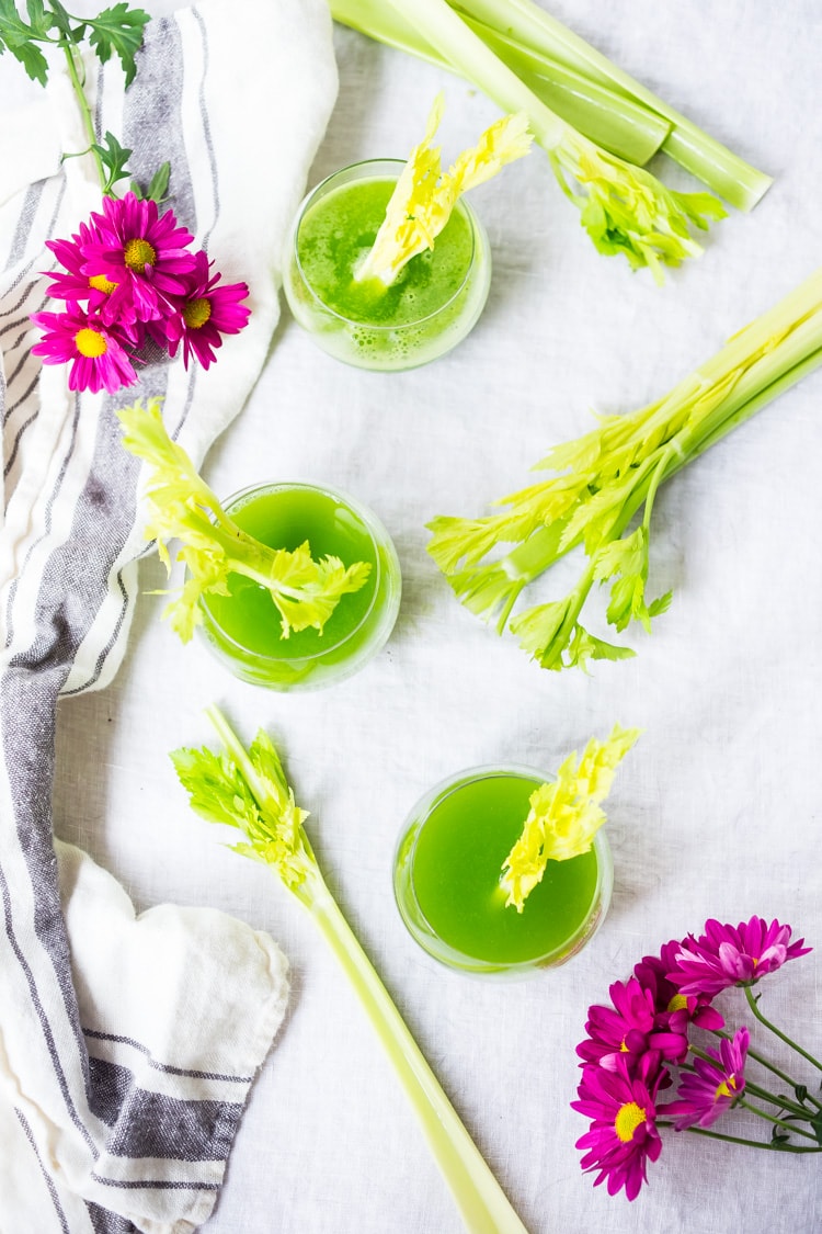Celery Juice and the top 10 benefits of drinking it first thing in the morning to help heal the gut, bolster the liver and support the body!