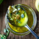 Lemony Leek Dressing - a simple full flavored dressing perfect for roasted veggies and salads. Heathy, vegan & delicious! #leek #leeks #leekvinaigrette #vinaigrette #vegansaladdressing