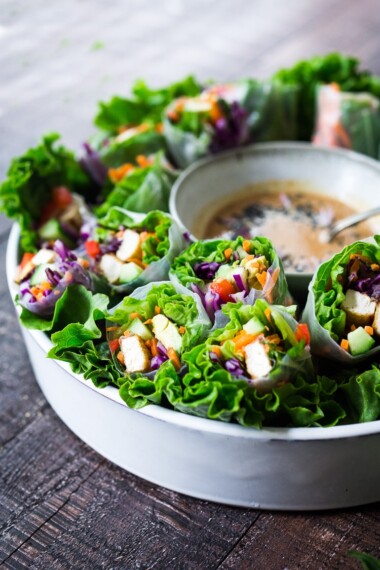 Fresh Spring Rolls with Peanut Sauce | Feasting At Home