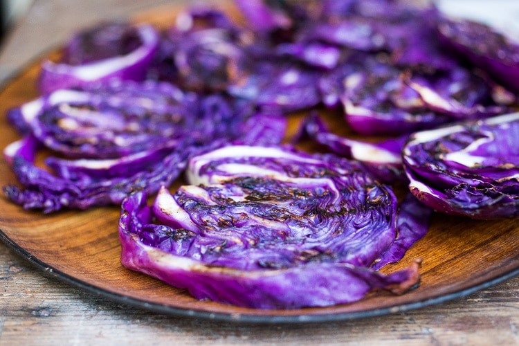 Grilled Cabbage Steaks with Andouille Sausage (Vegan adaptable and keto!) a fast and EASY dinner recipe that can be made in 30 minutes! #grill #keto #grilledcabbage #cabbagesteaks #cabbage #vegangrill #grilling #andouillesausage 