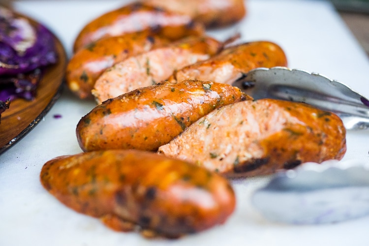 Grilled Cabbage with Andouille Sausage (Vegan adaptable and keto!) a fast and EASY dinner recipe that can be made in 30 minutes! #grill #keto #grilledcabbage #cabbagesteaks #cabbage #vegangrill #grilling #andouillesausage 