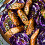 Grilled Cabbage with Andouille Sausage (Vegan adaptable and keto!) a fast and EASY dinner recipe that can be made in 30 minutes! #grill #keto #grilledcabbage #cabbagesteaks #cabbage #vegangrill #grilling #andouillesausage