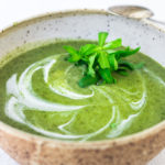 Vibrant, luscious Nettle Soup with Tarragon - a simple easy recipe, full of incredible health benefits and lovely flavor. A Scandinavian specialty to be enjoyed in late spring and early summer when nettles are aplenty. Vegan Adaptable! #nettles #nettlesoup #nettlesouprecipe #vegan #tarragon #healthysoup #springsoup #stingingnettle