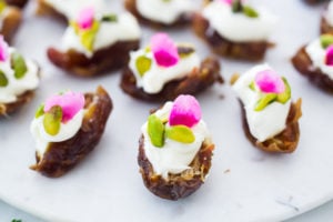 Stuffed Dates with Rose Petals and Pistachios- a simple appetizer or light dessert.