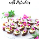Stuffed Dates with Wild Rose Petals and Pistachios- a simple decadent appetizer or light dessert. #stuffeddates #dates #rosepetals #daterecipes #wildroses #rose #recipes
