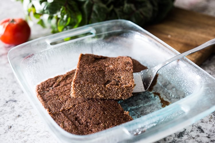 Crispy Teff Cakes with Wilted Chard and fresh Tomato Relish - a simple delicious vegan meal that is full of protein and nutrients! #teff #teffrecipes #teffcakes 