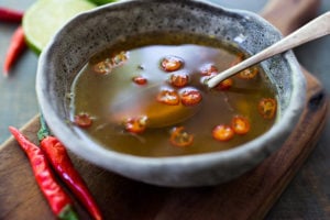 A simple authentic recipe for Nouc Cham, the Vietnamese dressing and dipping sauce for salads, spring rolls and noodle bowls. #nouccham #dressing #sauce #vietnamesesauce #dippingsauce
