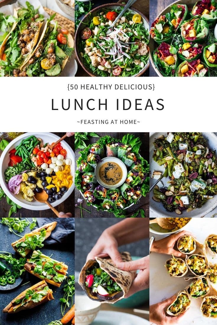 Tired of the same old lunch? Here are 50 of our favorite Healthy Lunch Ideas that are not only delicious but are also easy to make, packable,  plant-rich, and nutrient-dense with many vegan options!