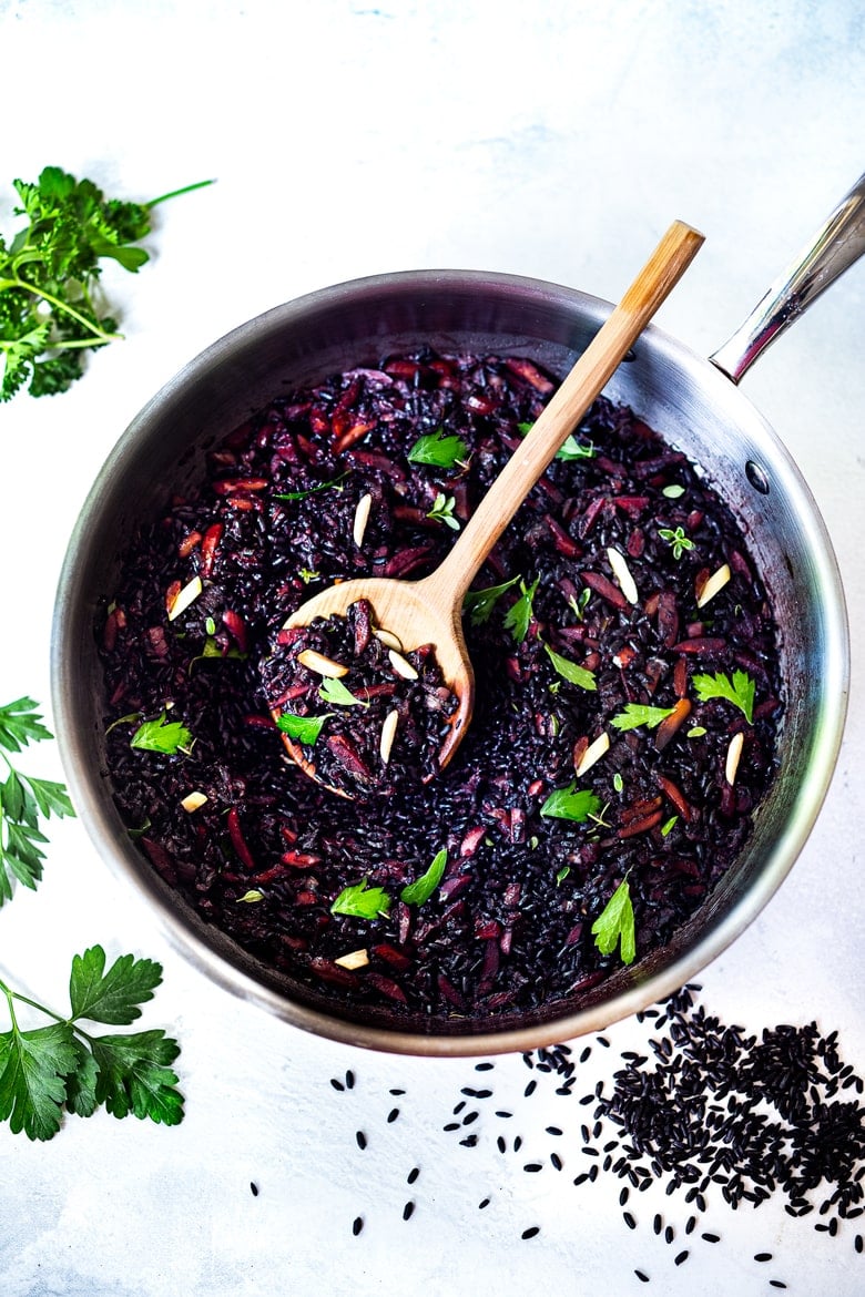 Why we ALL should be eating Forbidden Black Rice! Plus 3 healthy ways to cook black rice- stovetop, Instant Pot & Pilaf! A healthy vegan gluten-free side dish full of powerful health benefits. The most nutritious rice you can find! #blackrice #forbiddenblackrice #howtocookblackrice #vegansides #healthysides #antioxidant #cleaneating #eatclean