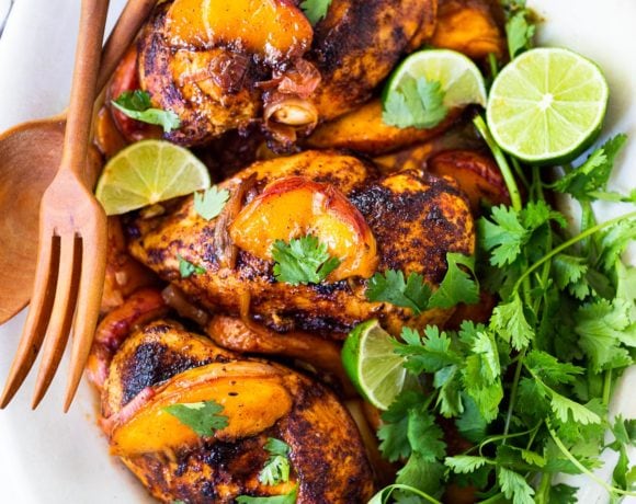 Chili Lime Chicken With Glazed Peaches Feasting At Home