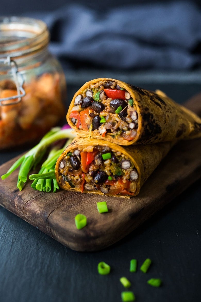 Kimchi Burrito- a vegetarian Korean Burrito 