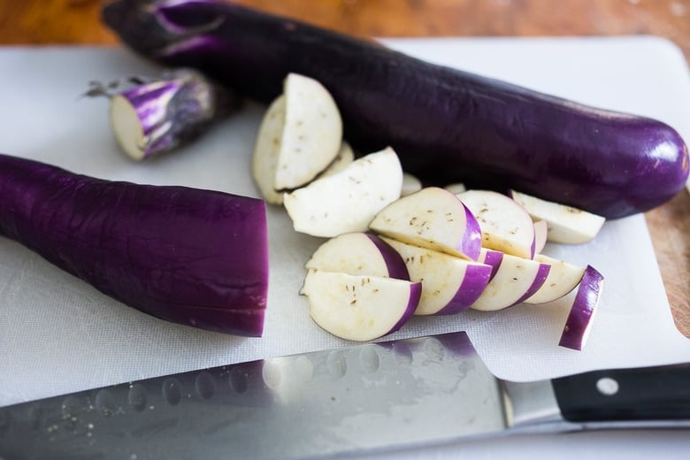 sliced eggplant 