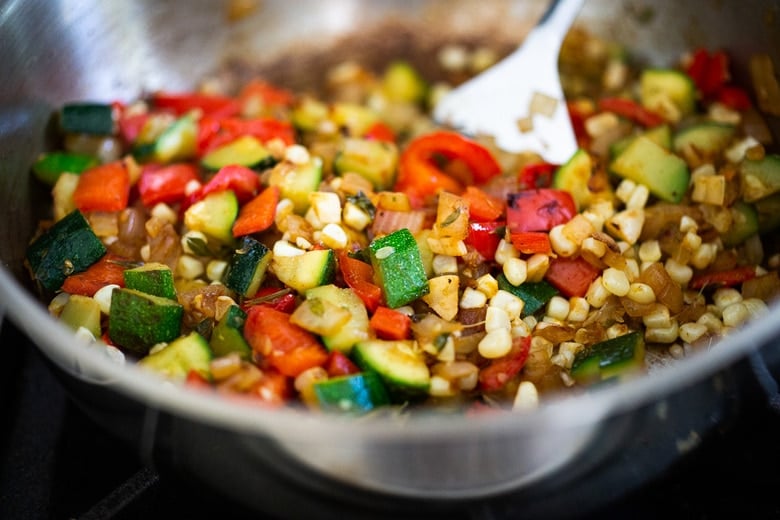 sauteed vegetables for enchiladas.