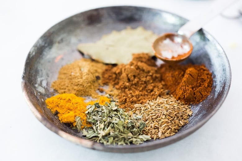 Chana Masala spices.