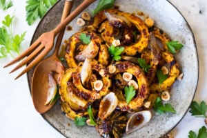 roasted delicata squash -a vegan side dish