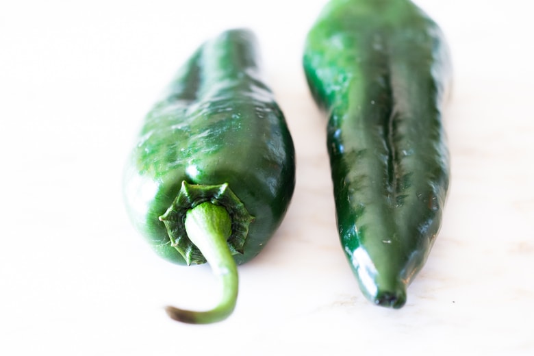 Poblano or pasilla chilies -filling for butternut tamales
