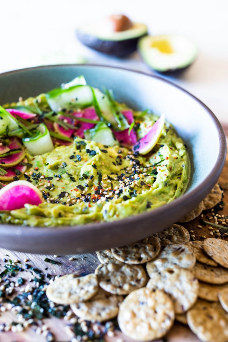 How to make the most delicious Guacamole-3 different ways. (Traditional, Furikake and Middle Eastern!)Guac never be boring again! Vegan, gluten-free and healthy. #guac #furikake #guacamole #guacamolerecipe #avocadodip