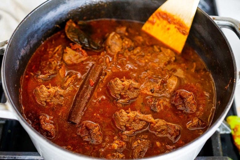 birria in a pot