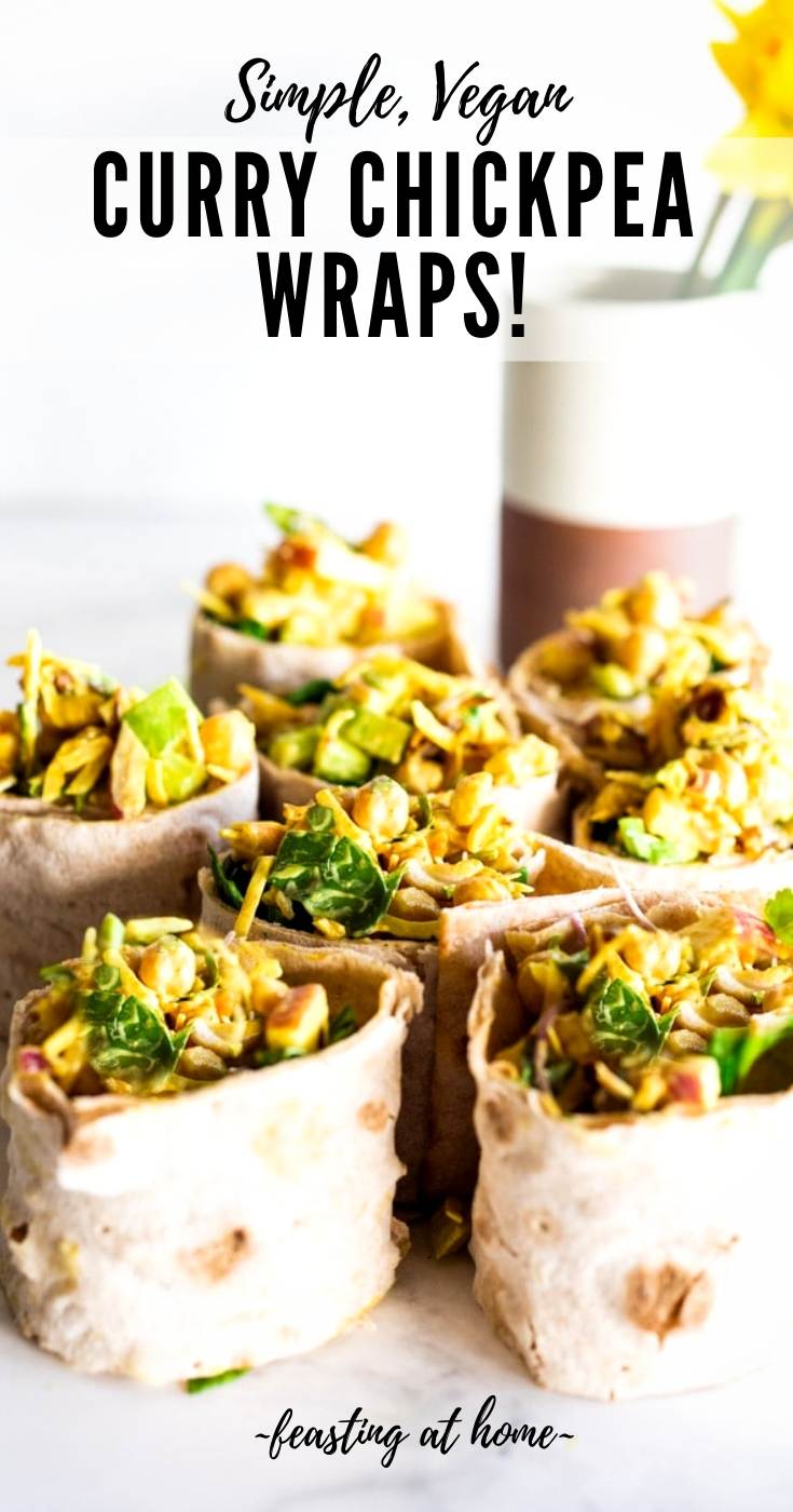 Curry Chickpea Salad Wraps with Toasted Coconut