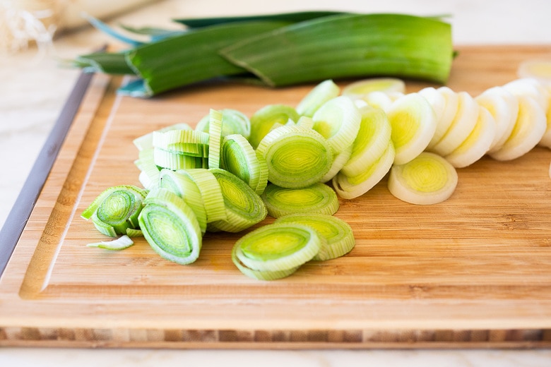 A simple delicious recipe for Leek Bread to serve with your favorite soups and stews. #leeks #bread