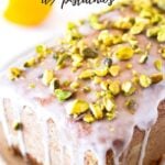 Meyer Lemon Loaf Cake with Toasted Pistachios and a Lemony Glaze, a happy cheerful little lemon cake to help brighten the weekend -the perfect balance of sweet and tart.