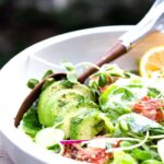  Smoked Salmon, Avocado and Fennel Salad with Creamy Dill Dressing- a fast and hearty entree salad that makes for a delicious lunch or dinner main. 