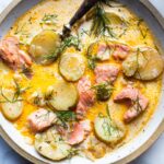 The best Salmon Chowder recipe using fresh salmon and fennel bulb, that can be made in about 30 minutes on the stovetop. Low carb, Keto and dairy-free adaptable! #salmonchowder #chowder