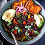 Cuban Black Bean Soup made in an Instant Pot with Dry Beans! Vegan and delicious!