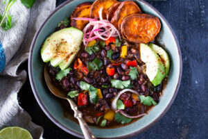 Cuban Black Bean Soup made in an Instant Pot with Dry Beans! Vegan and delicious!