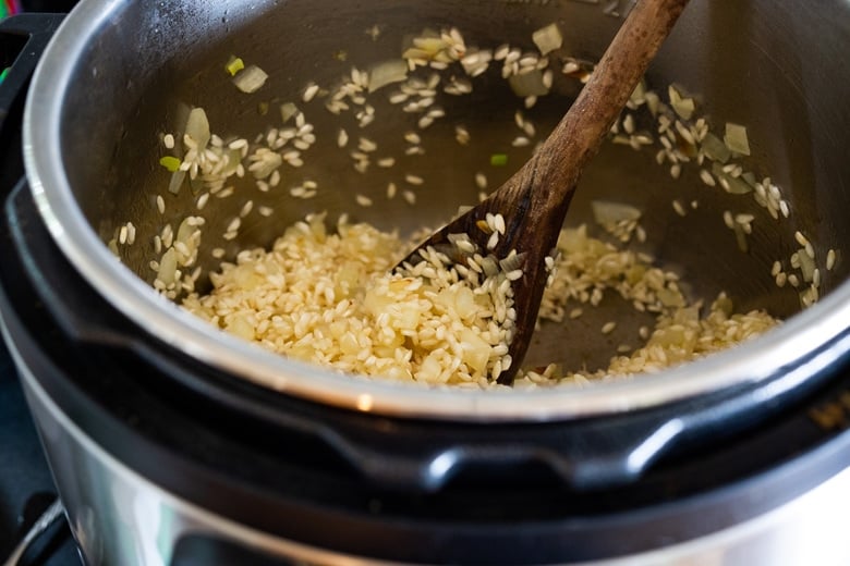 stir the rice