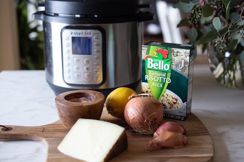 Ingredients in instant pot risotto 