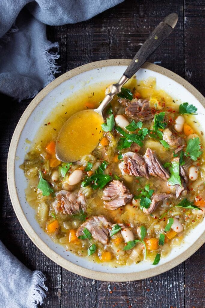 20 Best Cabbage Recipes: Brothy Leek, Lamb and Cabbage Soup.