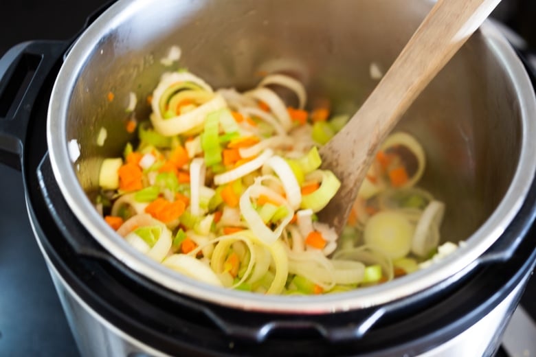 Brothy Leek, Lamb and Cabbage Soup with White beans- a delicious and healthy, soul-warming soup that can be made in an Instant Pot! 