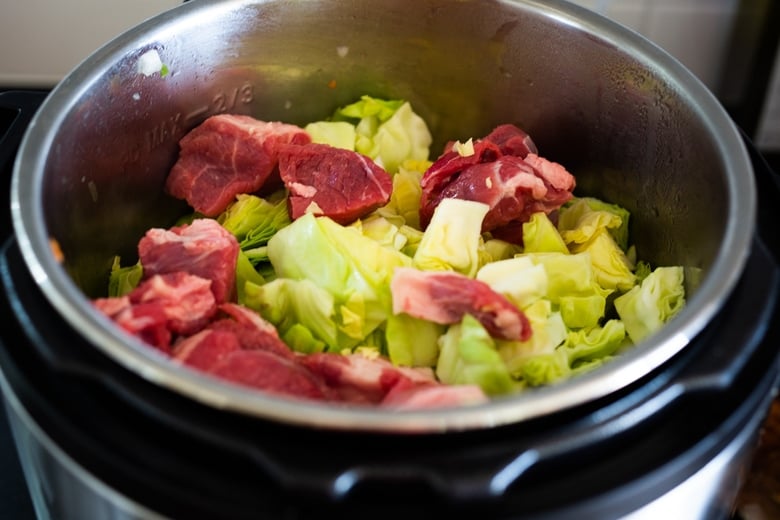 Brothy Leek, Lamb and Cabbage Soup with White beans- a delicious and healthy, soul-warming soup that can be made in an Instant Pot! 