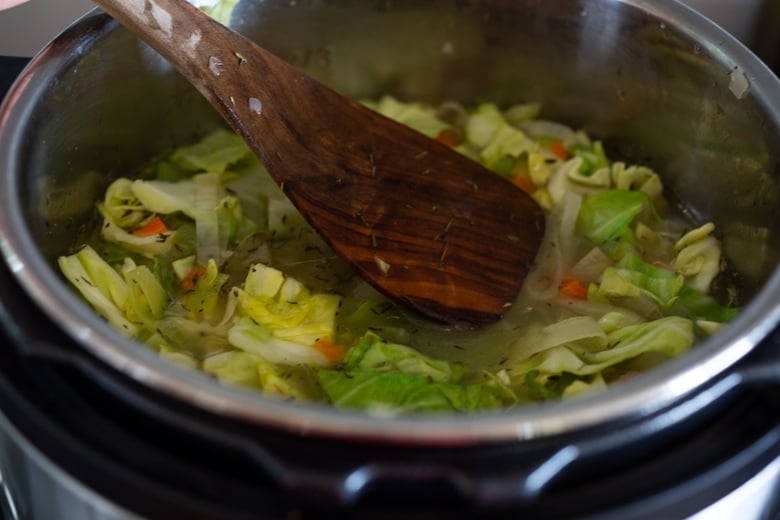 Brothy Leek, Lamb and Cabbage Soup with White beans- a delicious and healthy, soul-warming soup that can be made in an Instant Pot! 