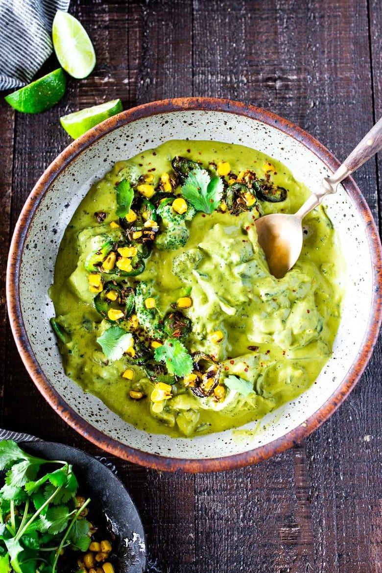 40 Mouthwatering Vegan Recipes | Vegan Broccoli "Cheddar" Soup with Jalapeño - a fast and easy weeknight recipe that is healthy, vegan and keto! #broccolisoup #vegansoup