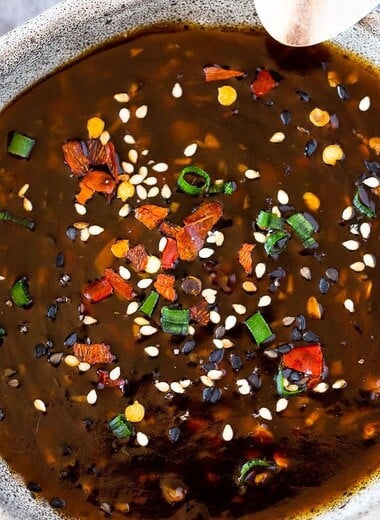 Here's an EASY recipe for Homemade Teriyaki Sauce that can be made in 15 minutes to use as a marinade, stirfry sauce or flavorful dipping sauce. You'll never buy bottled again!  Vegan and Gluten-free adaptable! 