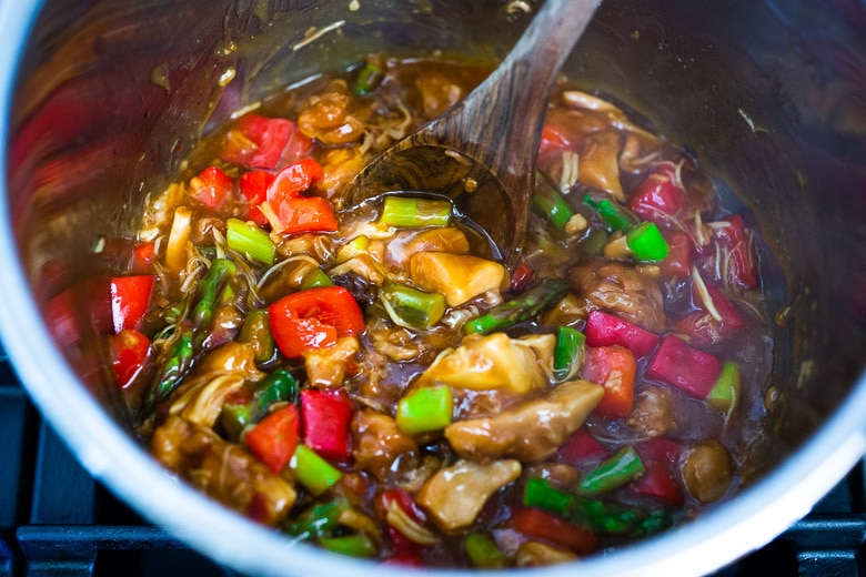 Instant Pot Teriyaki Chicken can be made in under 30 minutes! Cube it for rice bowls, or shred it for Asian tacos. An easy, healthy and versatile recipe! #teriyakichicken #instantpot #instantpotchicken