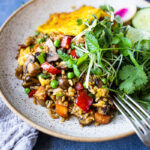 Vegetarian Nasi Goreng (Indonesian Fried Rice) loaded up with fresh veggies! Add egg or keep it vegan! Easy Tasty recipe! #nasigoreng